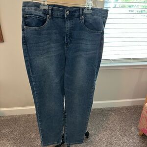 Nicole Miller SoHo High Rise Skinny Crop Blue Jeans